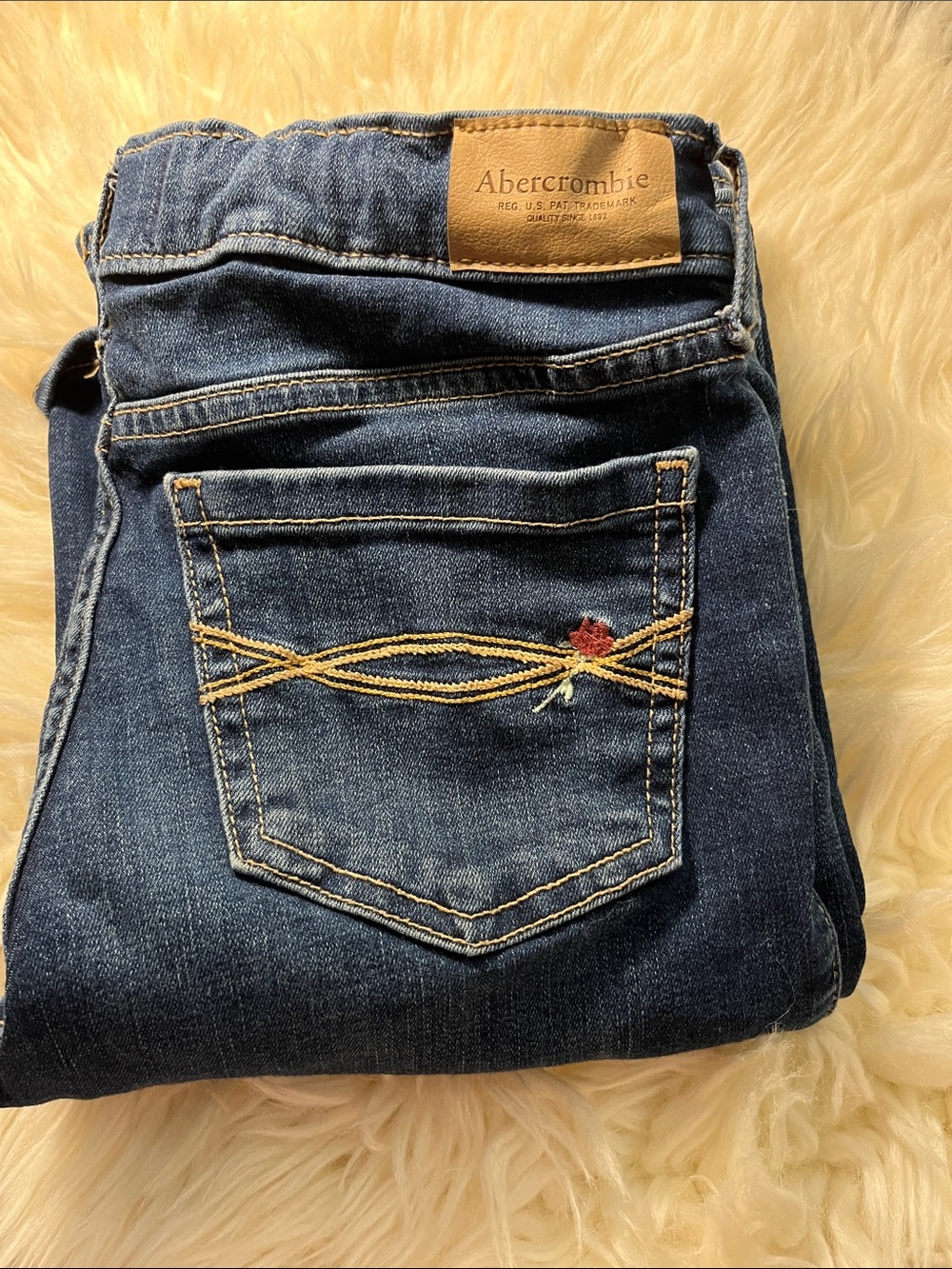 Abercrombie & Fitch Dark Blue low rise bootcut flare Denim Jeans girls 13/14